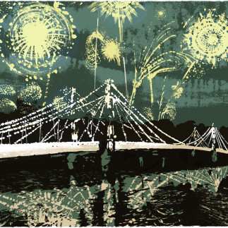 ▻Fireworks over Battersea▻ size ▻ silkscreen ▻ edition 75 ▻ price £180 UF ▻ paper - Saunders Waterford 365gsm